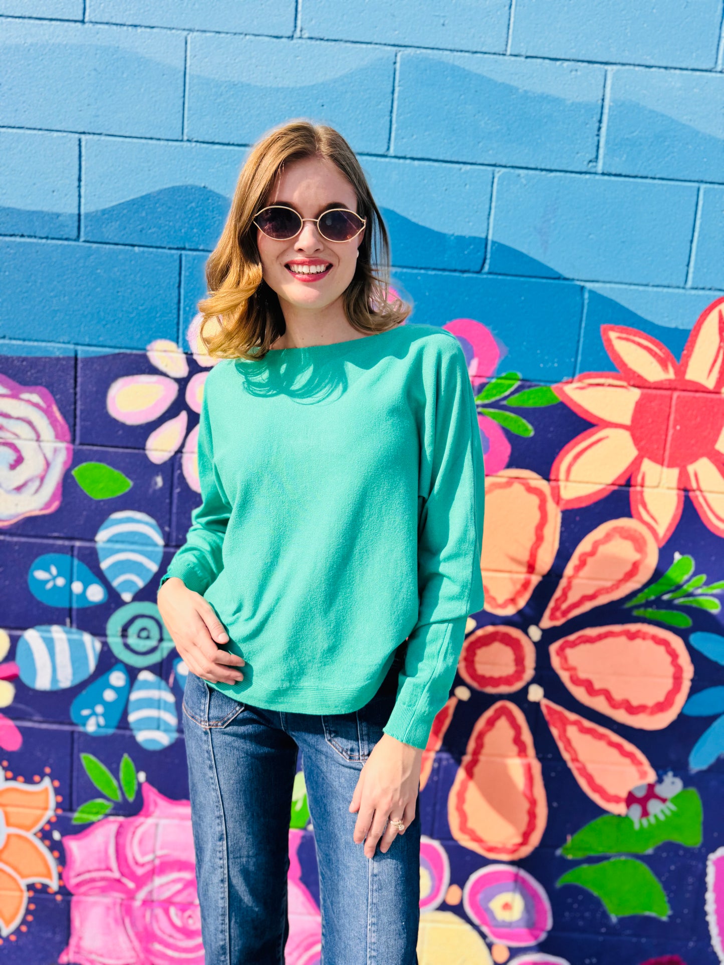Teal Boatneck Pullover Sweater - Dreamers