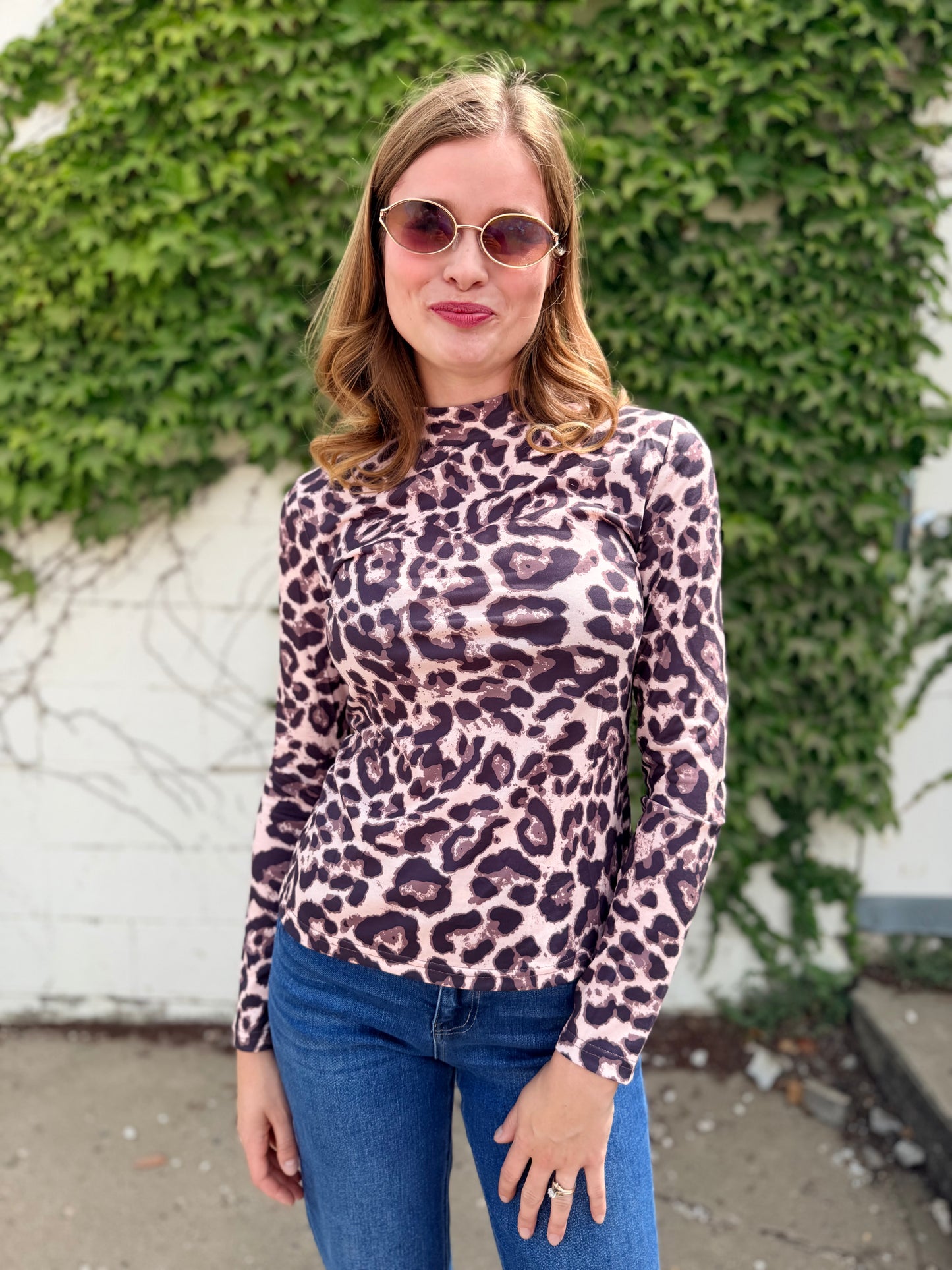 Leopard Long Sleeve Slim Top