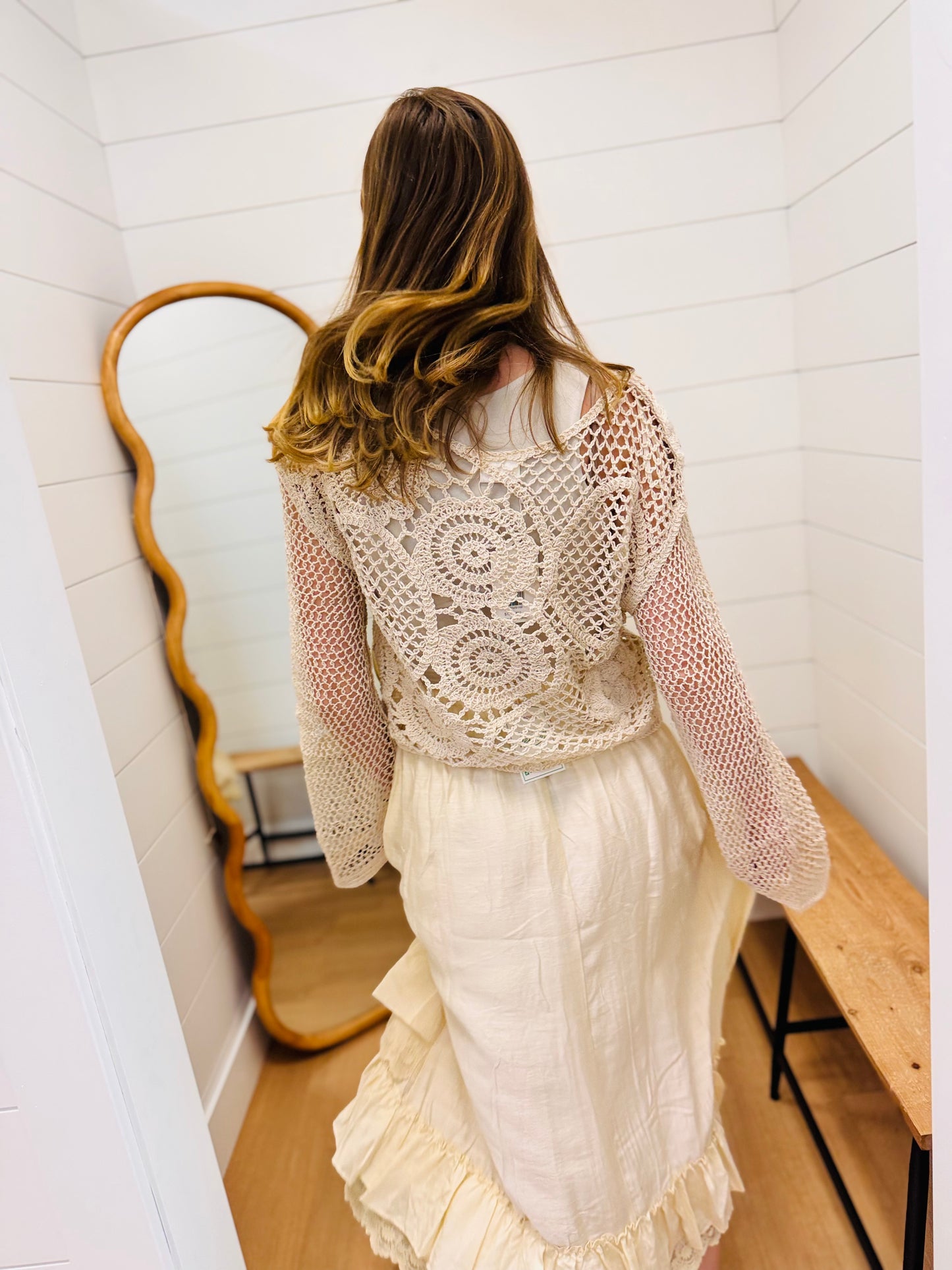 Ruffle Hem Lace Skirt