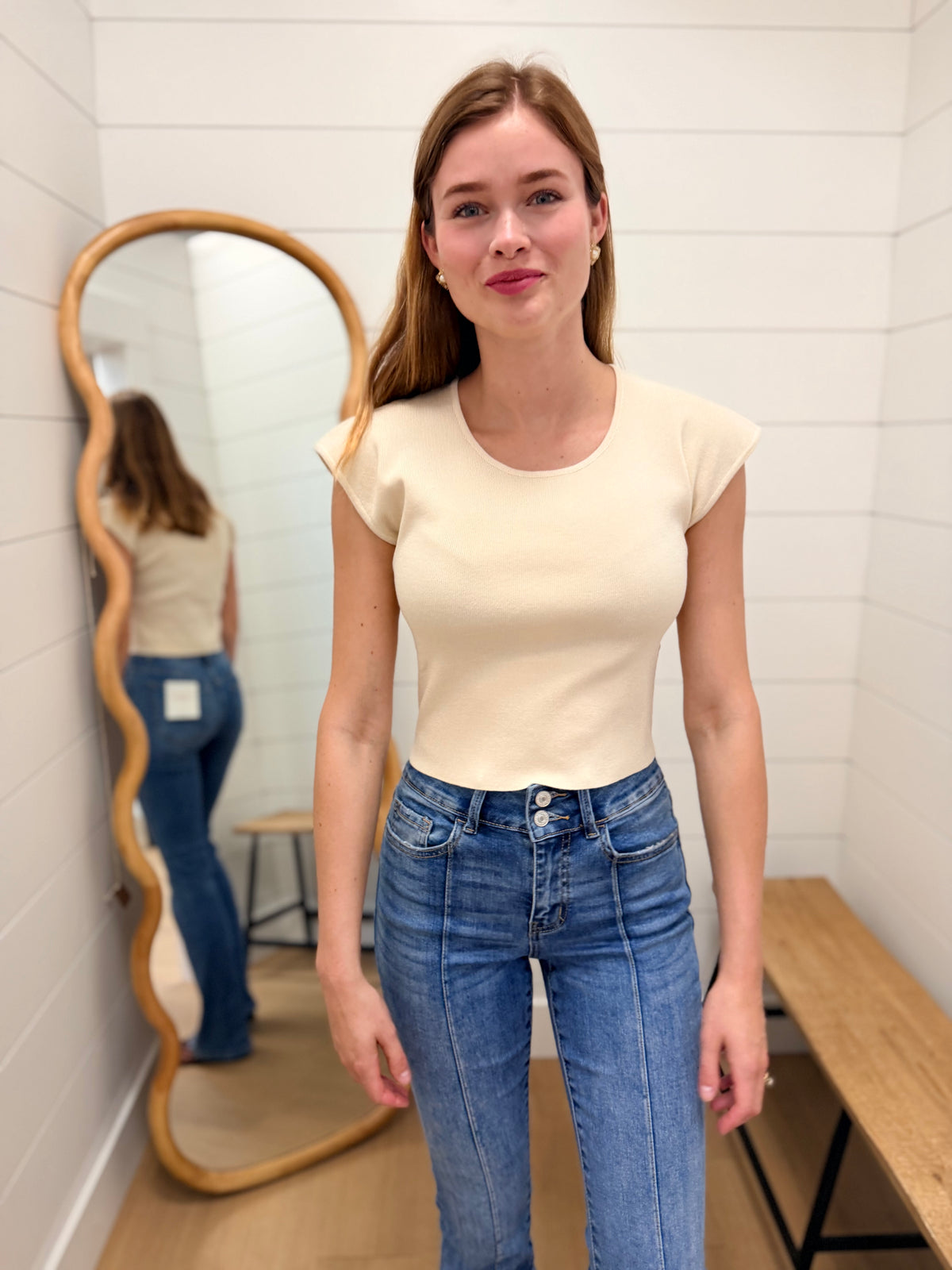 Short Sleeved Basic Knit Top