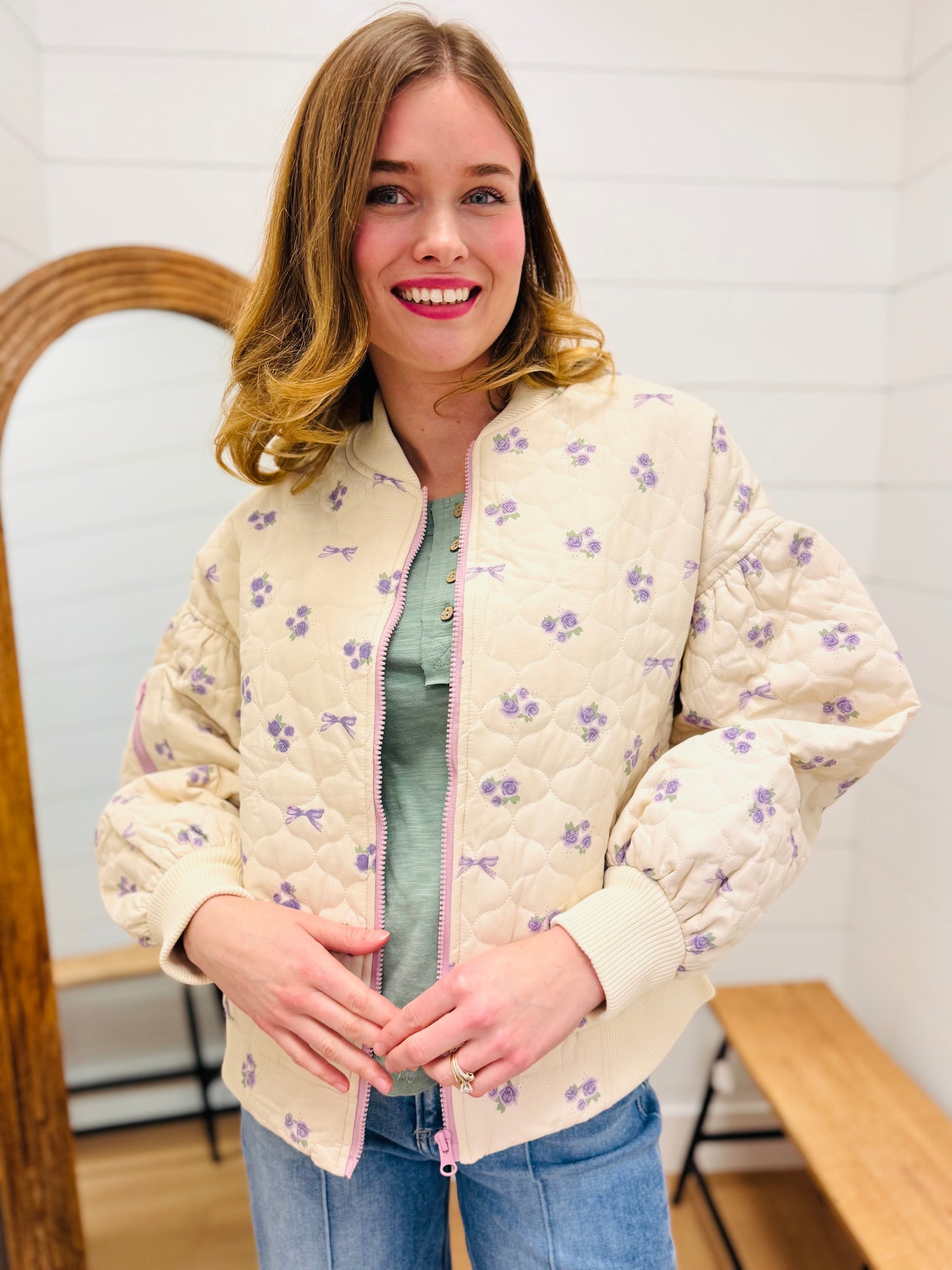 Floral Quilted Oversized Jacket