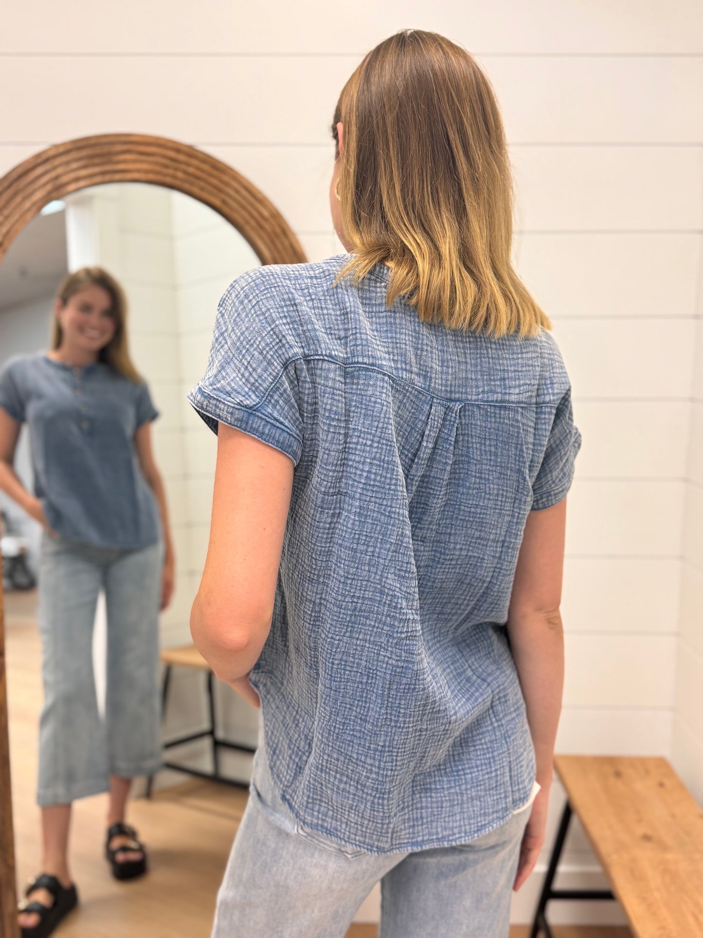 Short Sleeve Henley Top