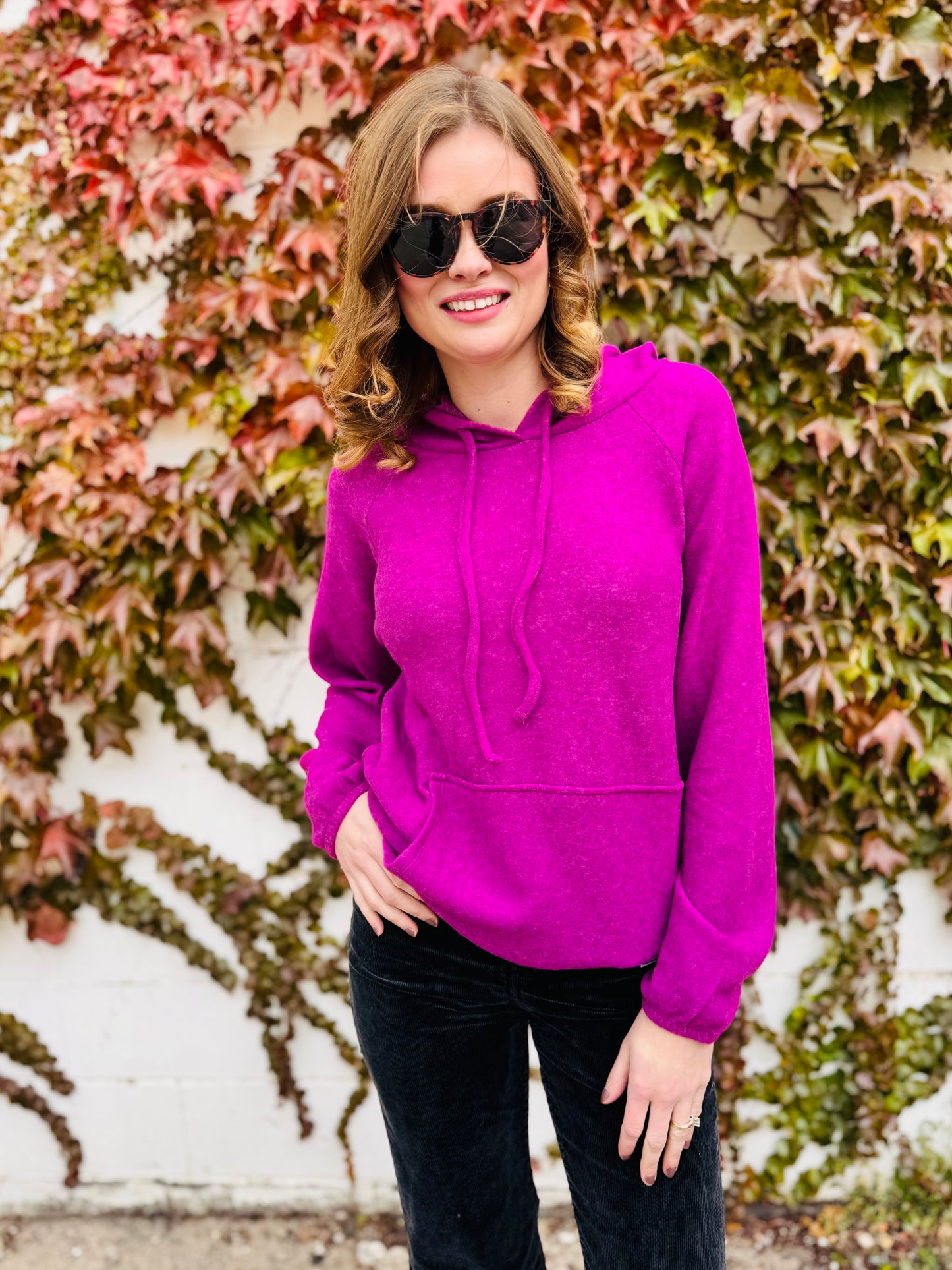 Brushed Hacci Melange Hoodie Sweater