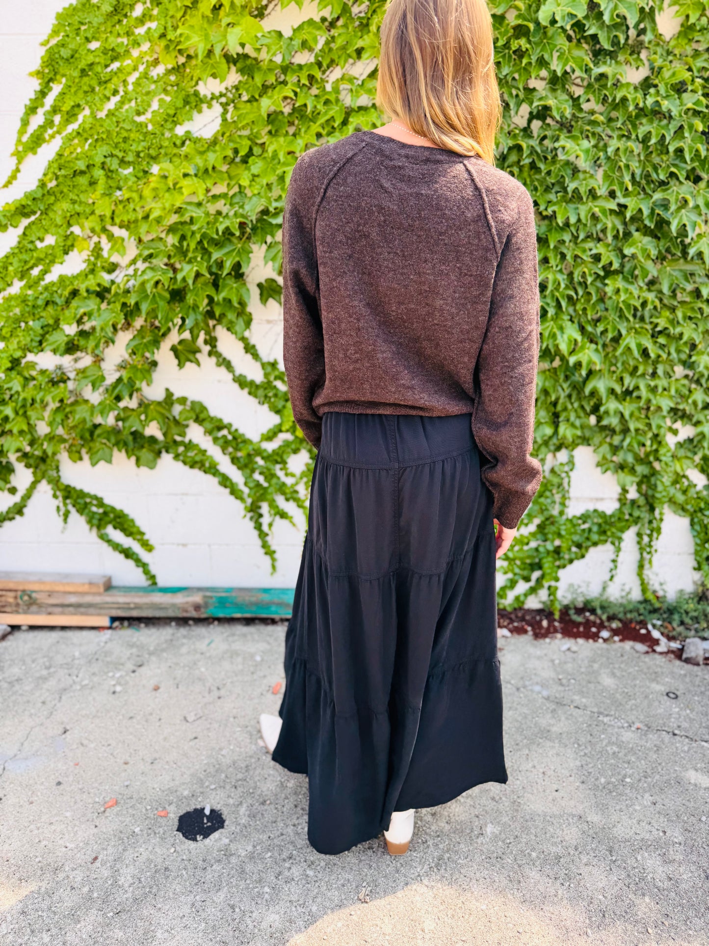 Raglan Long Sleeve Henley Knit Sweater
