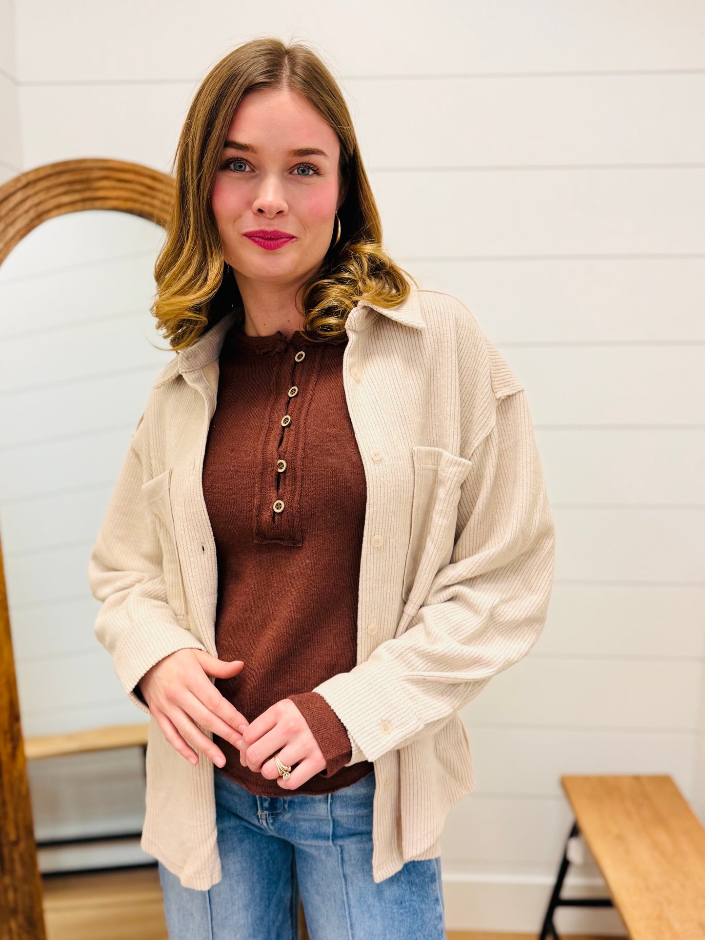 Oversized Cozy Button Down Shacket