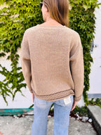 Horse Jacquard Long Sleeve Knit Sweater
