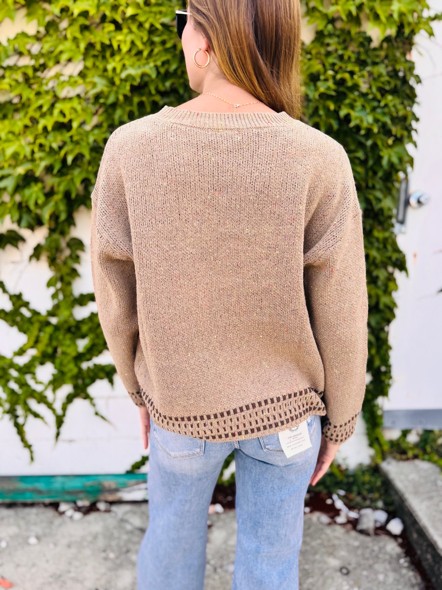 Horse Jacquard Long Sleeve Knit Sweater