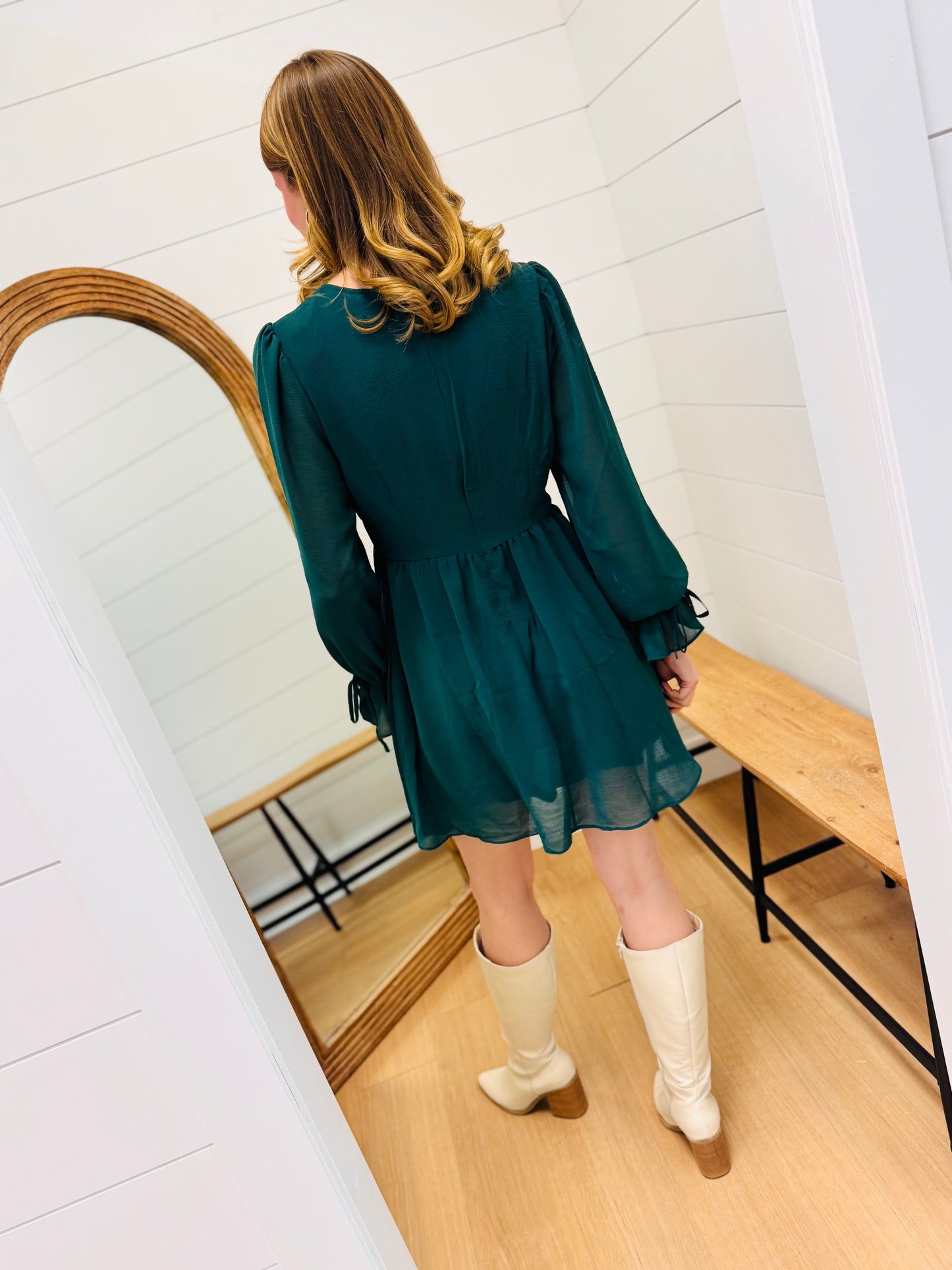 Ruffle + Bow Holiday Dress