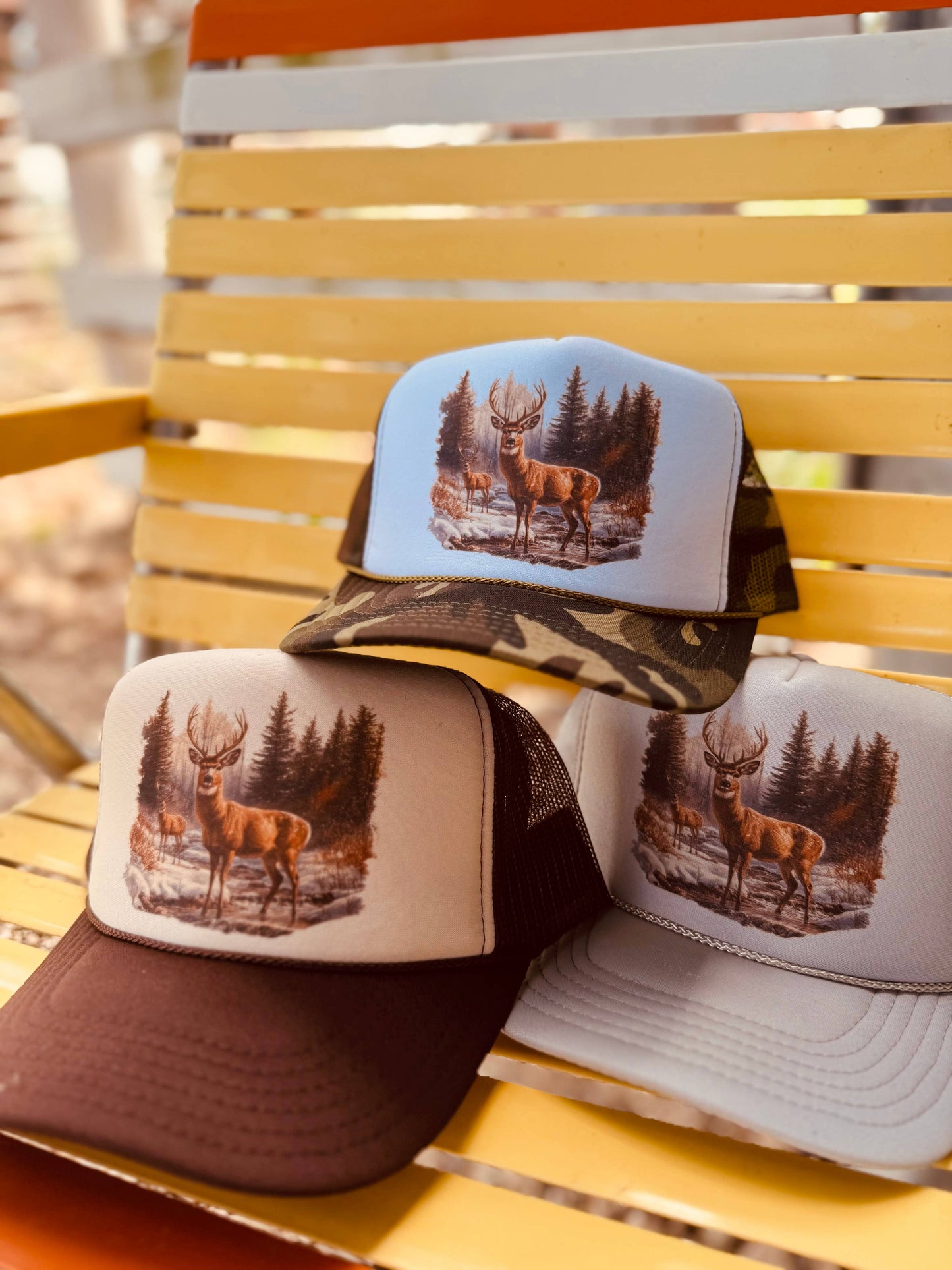 Retro Deer Trucker Cap - Multiple Color Options