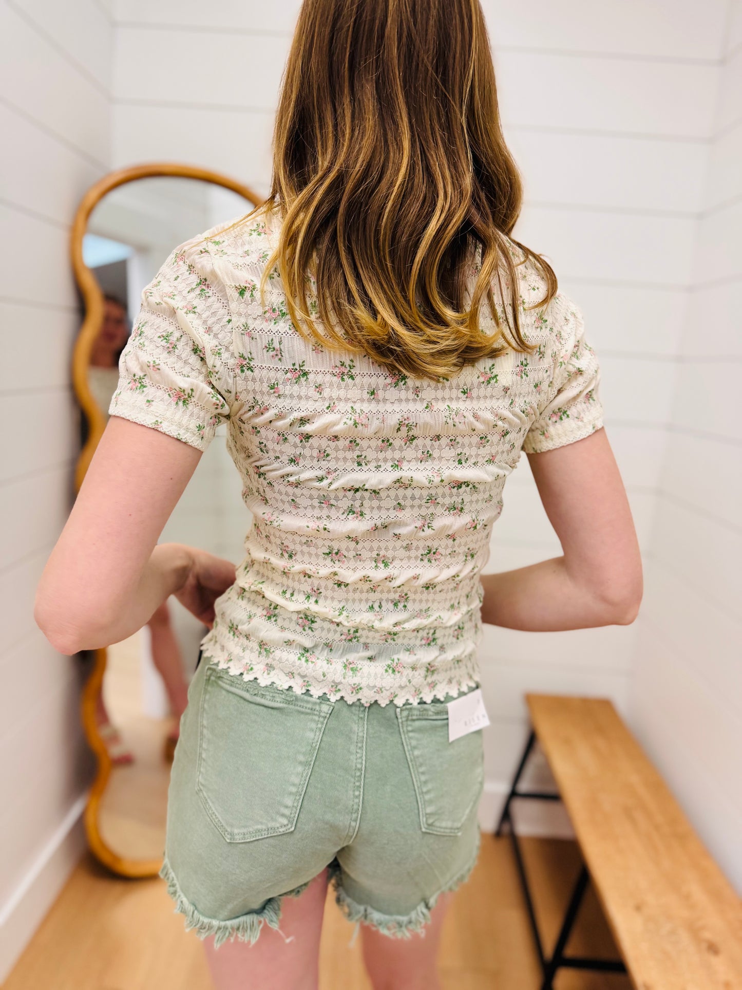 Ivory + Mini Floral Top