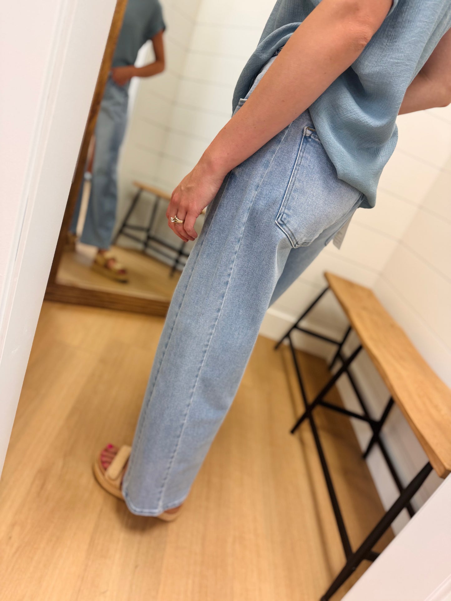 High Rise Crop Barrel Jean - Risen