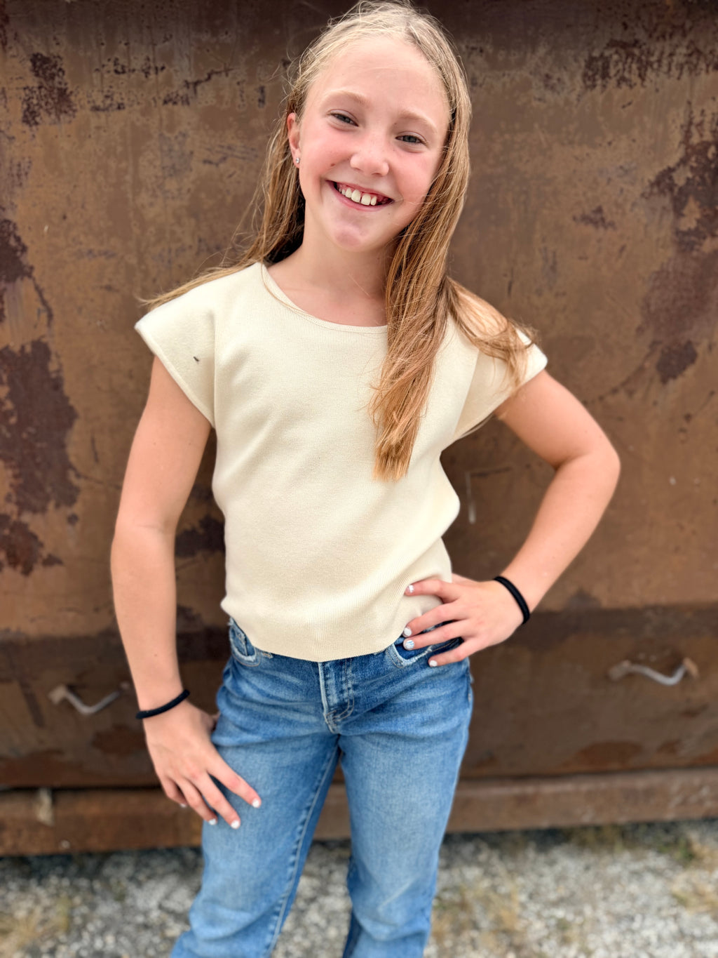 Short Sleeved Basic Knit Top