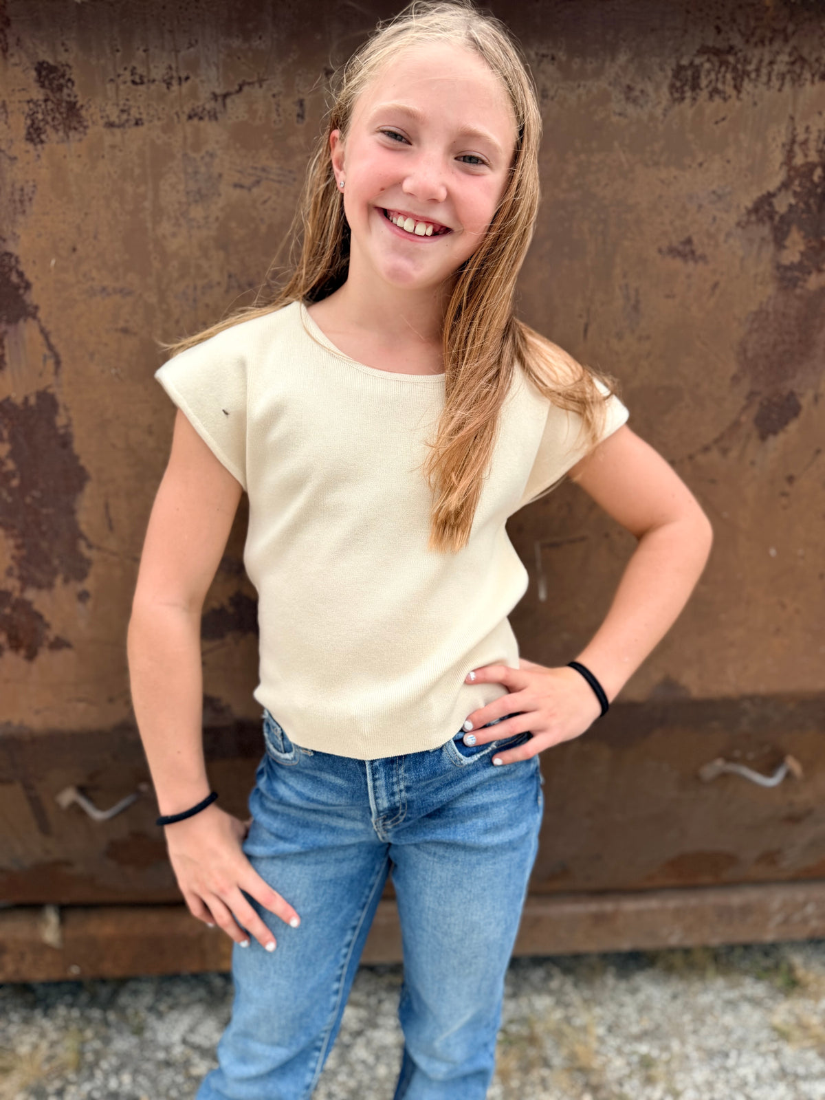Short Sleeved Basic Knit Top