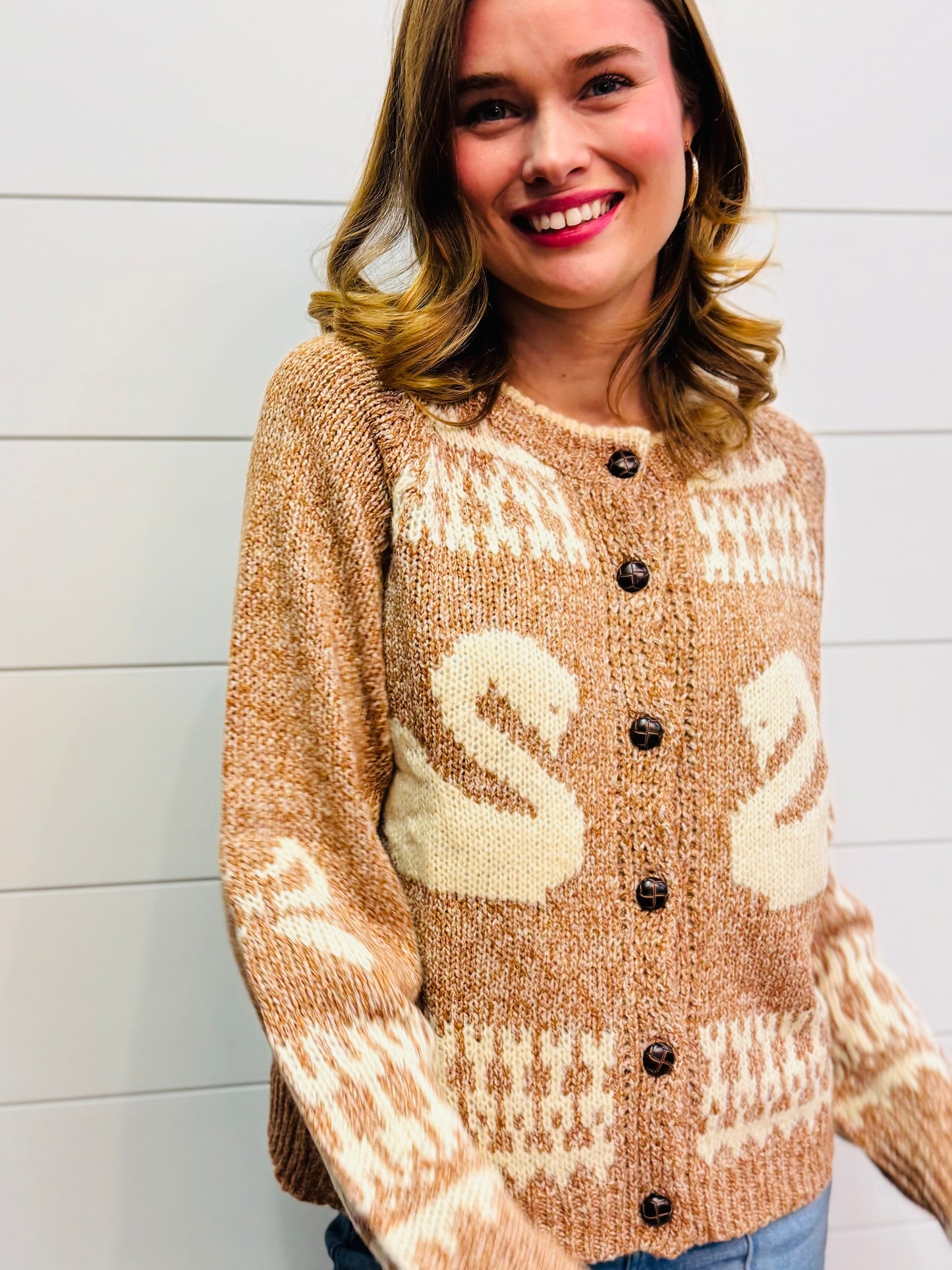 Oversized Goose Sweater Cardigan
