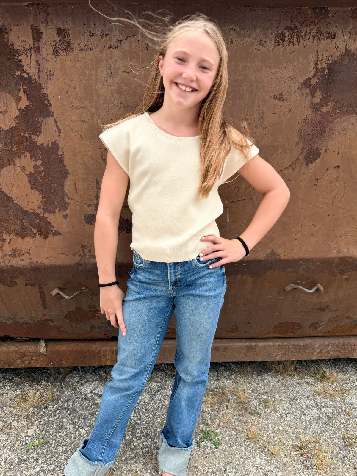 Short Sleeved Basic Knit Top