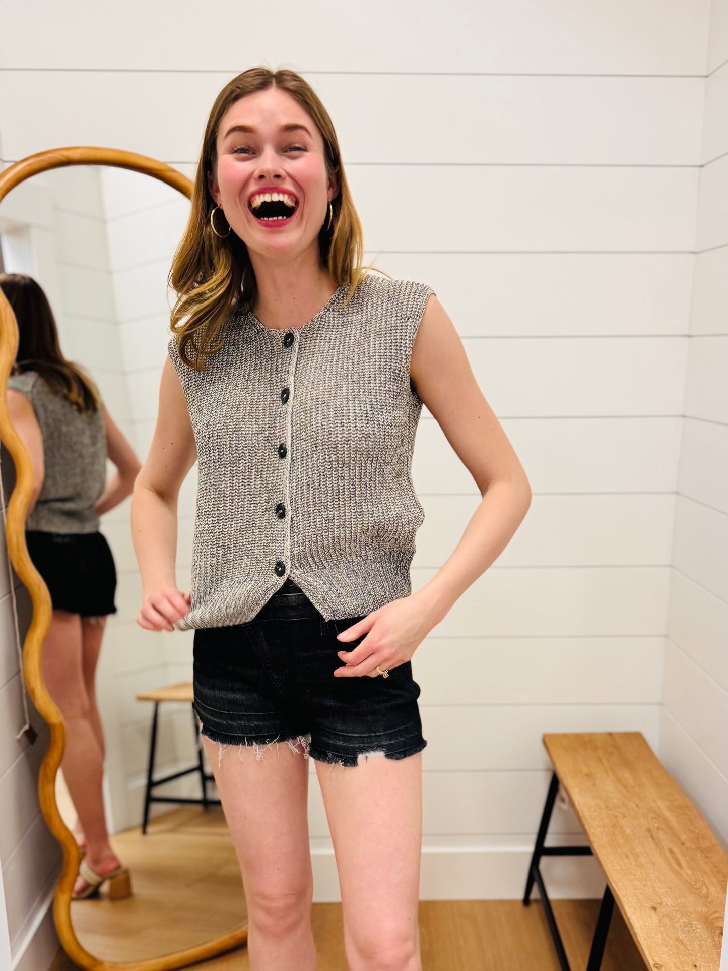 Marled Button Down Sweater Vest