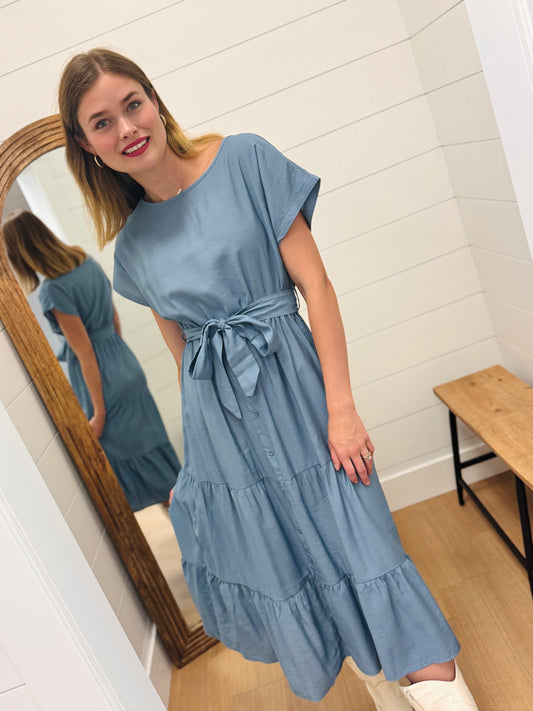 Midi Light Blue Dress