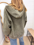 Vintage Wash Oversized 1/4 Zip Hoodie