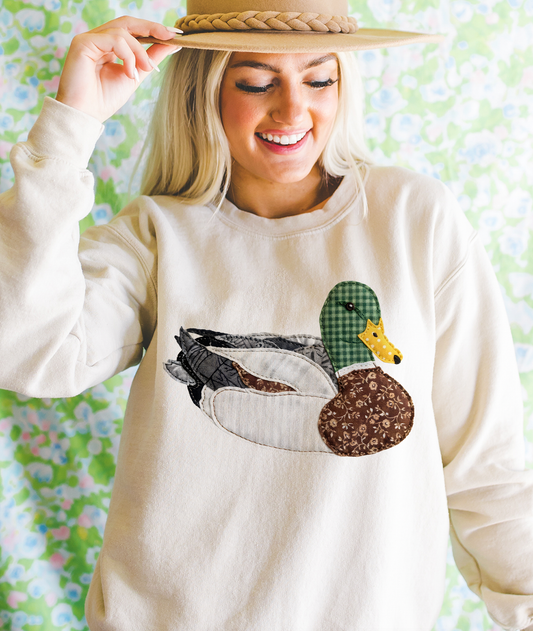 Grannys Faux Patchwork Mallard Sweatshirt