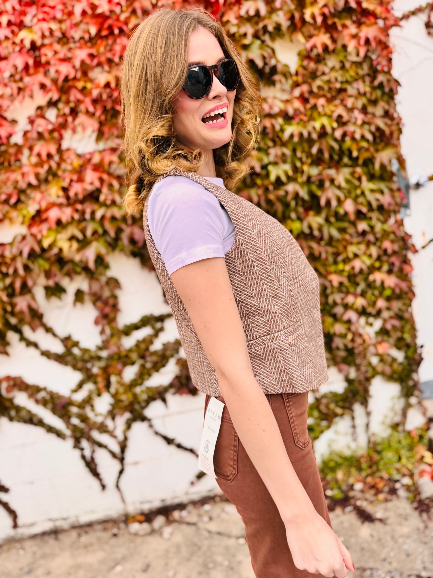 Herringbone Tweed Tailored Vest