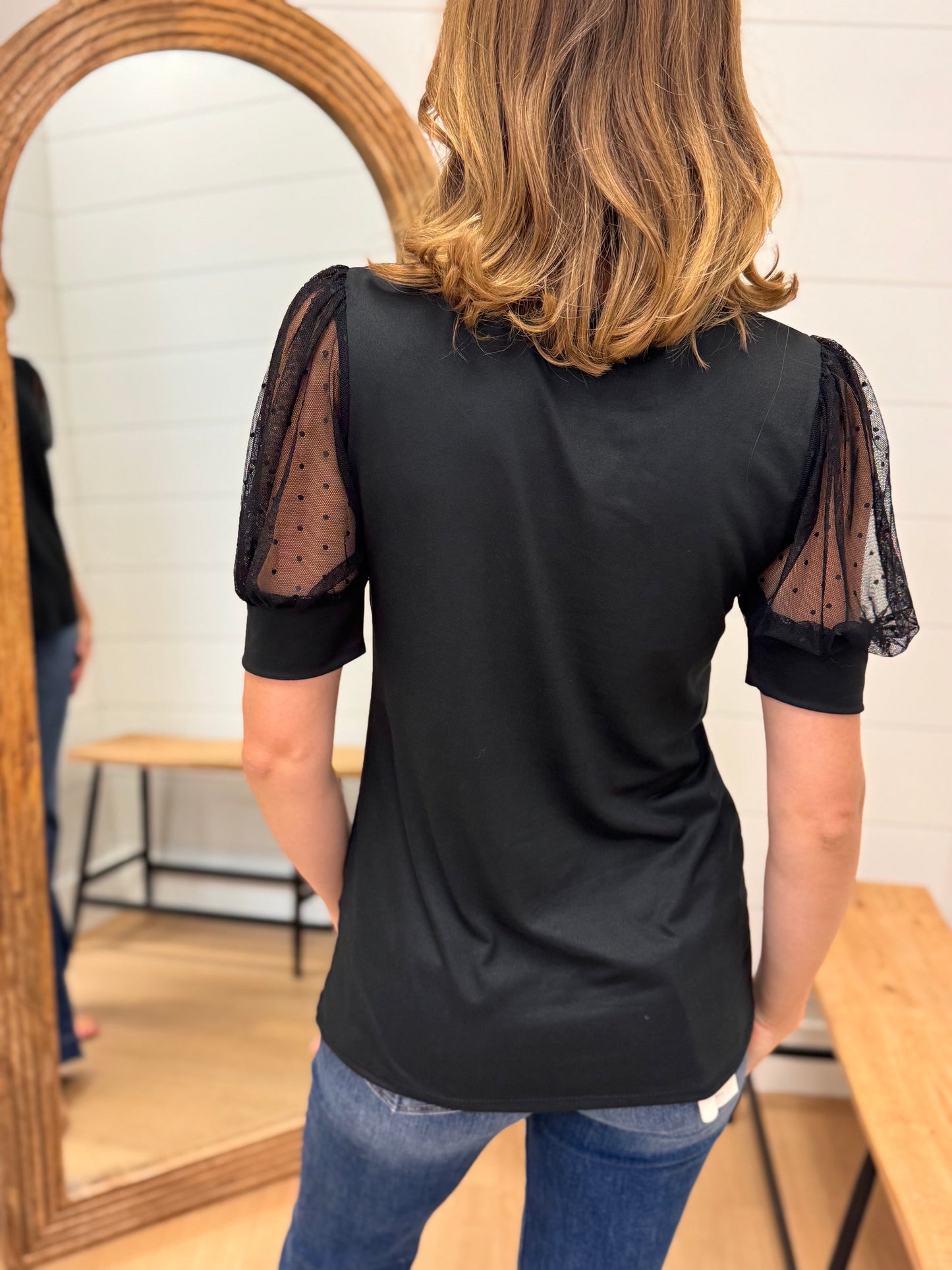 Solid Top With Mesh Sleeves
