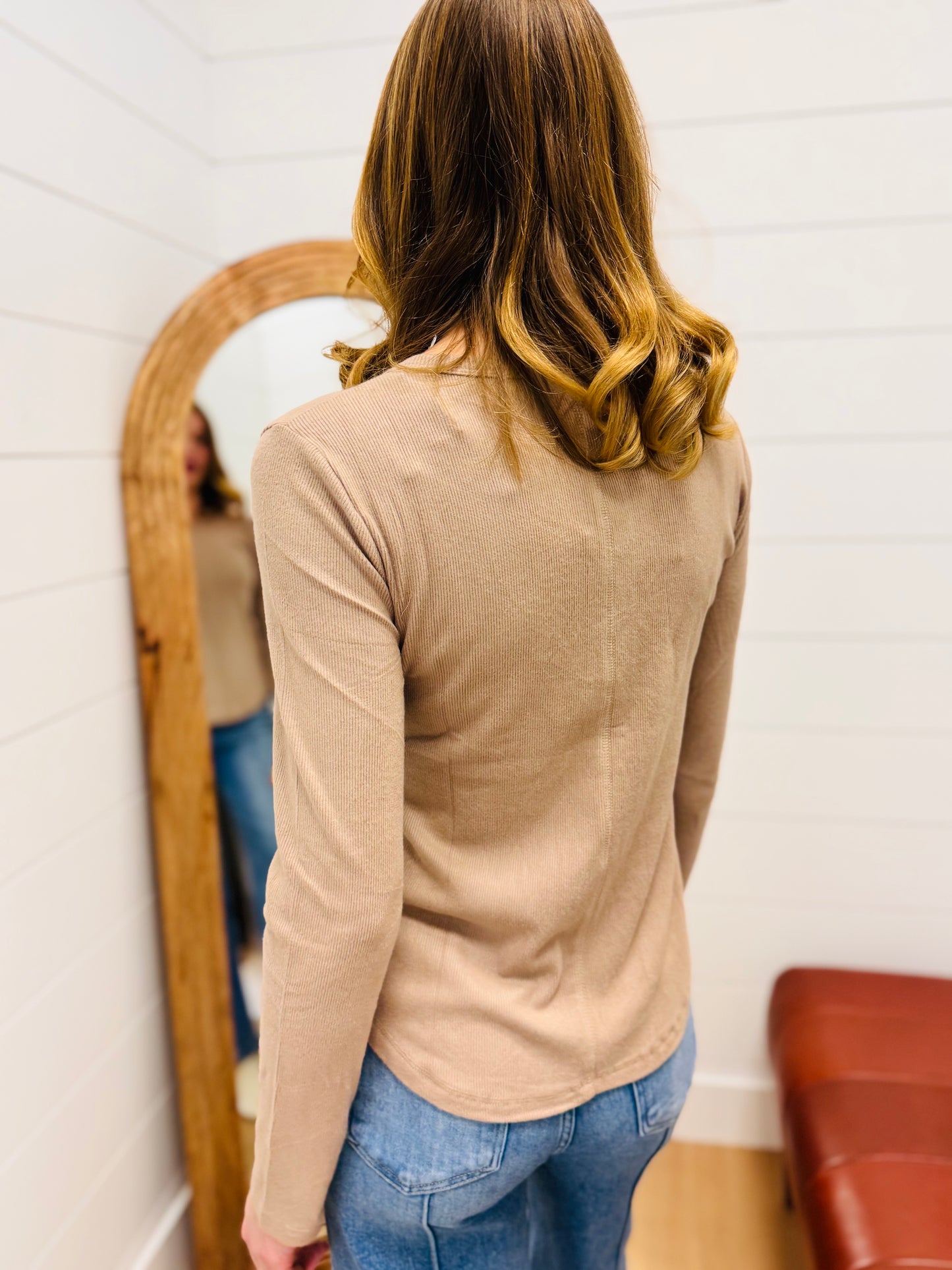 Soft Cozy Brushed Ribbed Knit Top