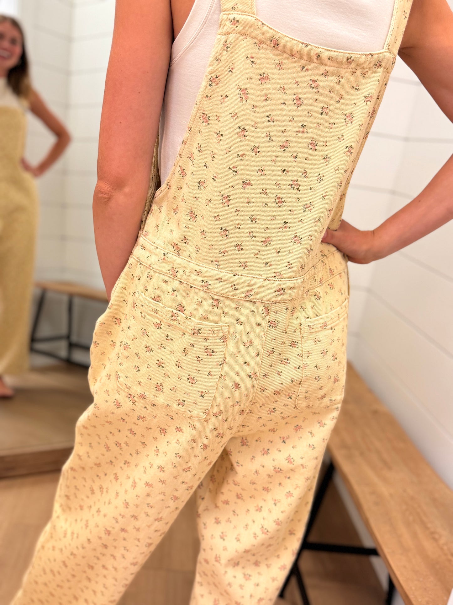 Vintage Floral Print Overall