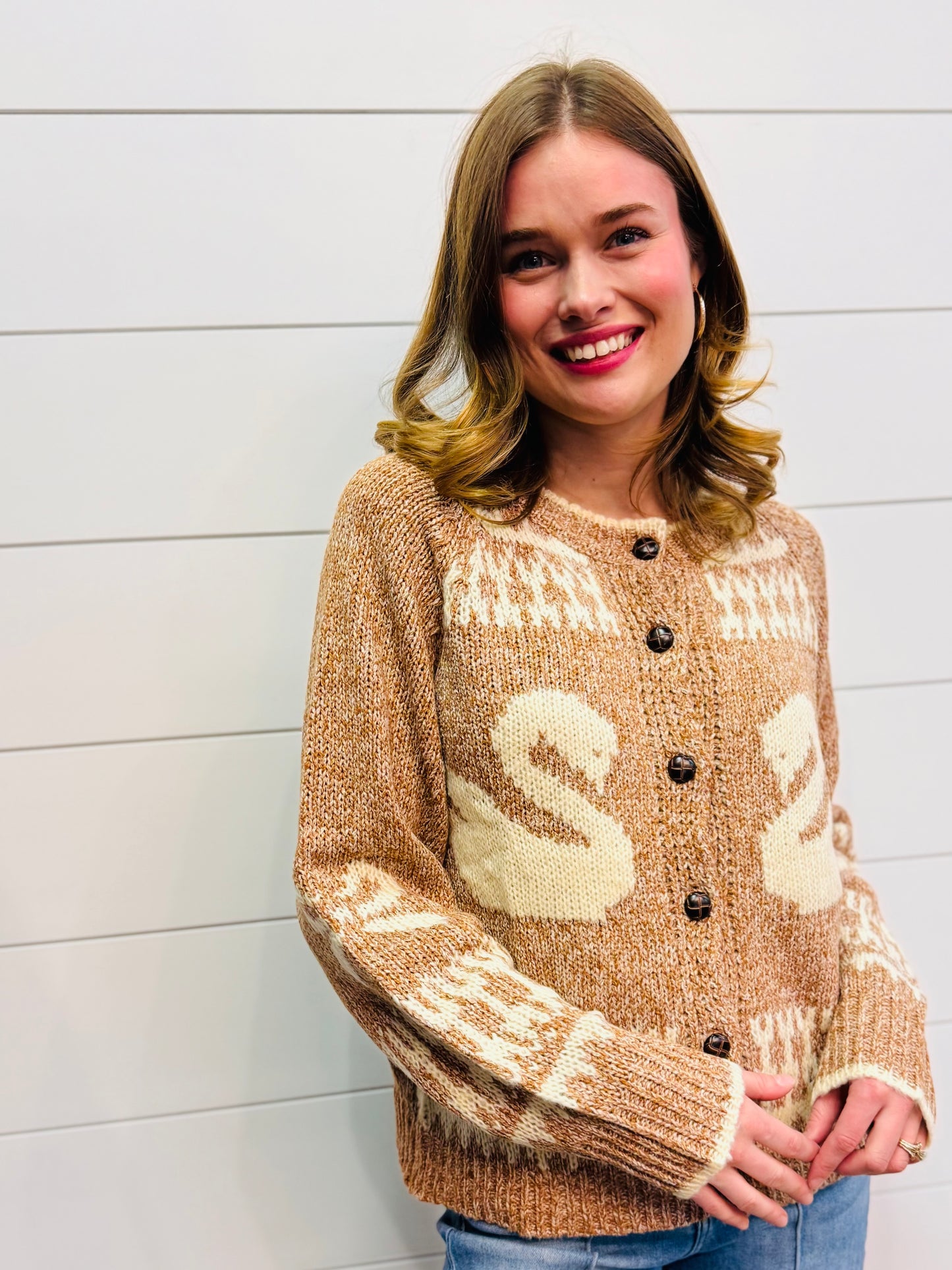 Oversized Goose Sweater Cardigan