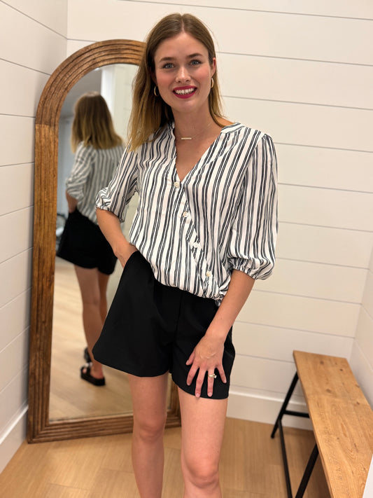 Asymmetrical Button Top