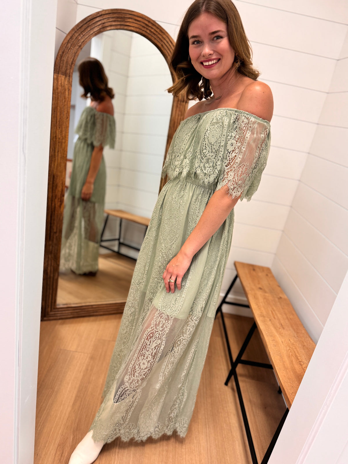 Lace Layered Maxi Dress
