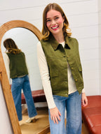 Olive Canvas Vest
