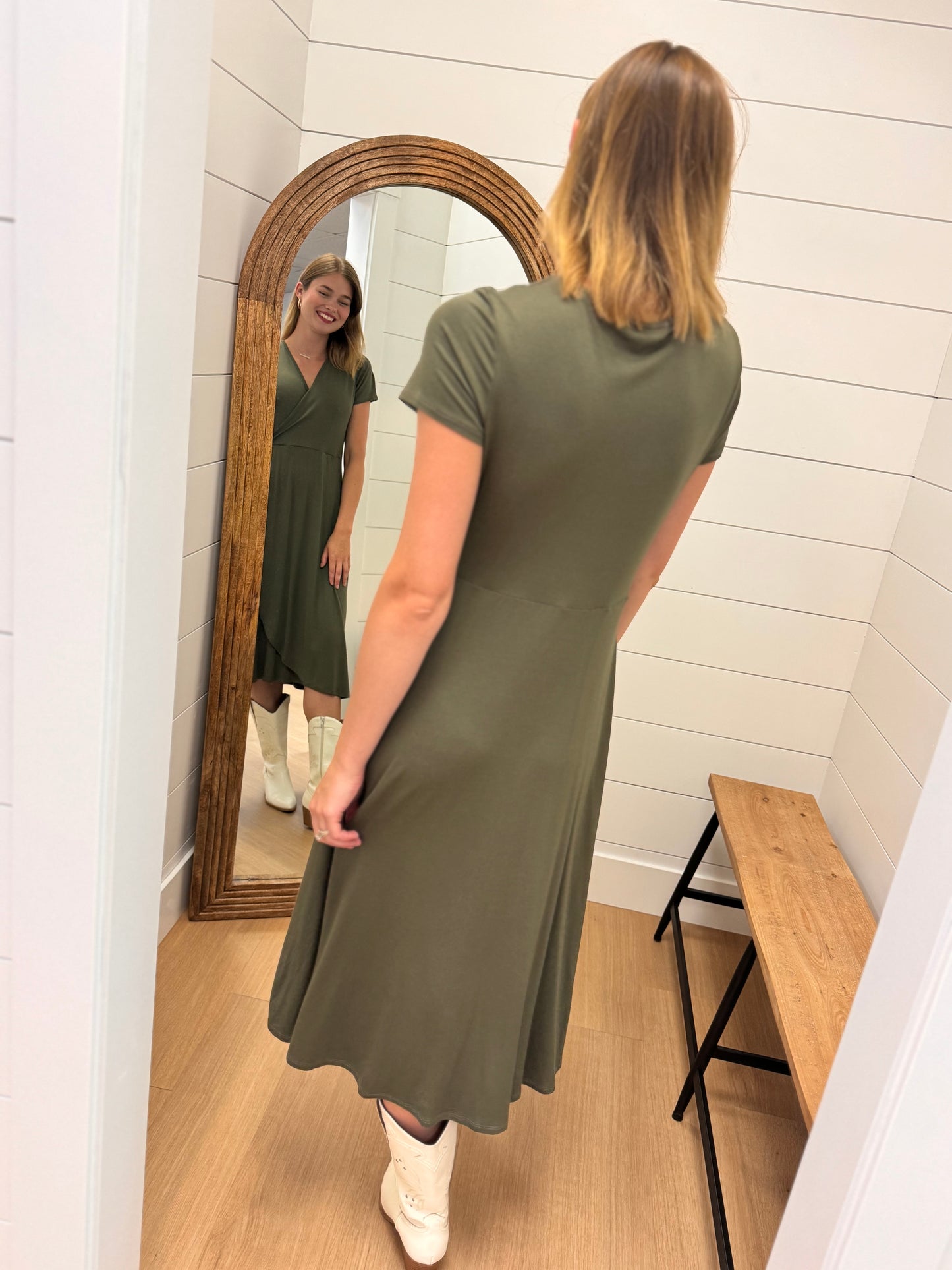 Olive Wrap Dress