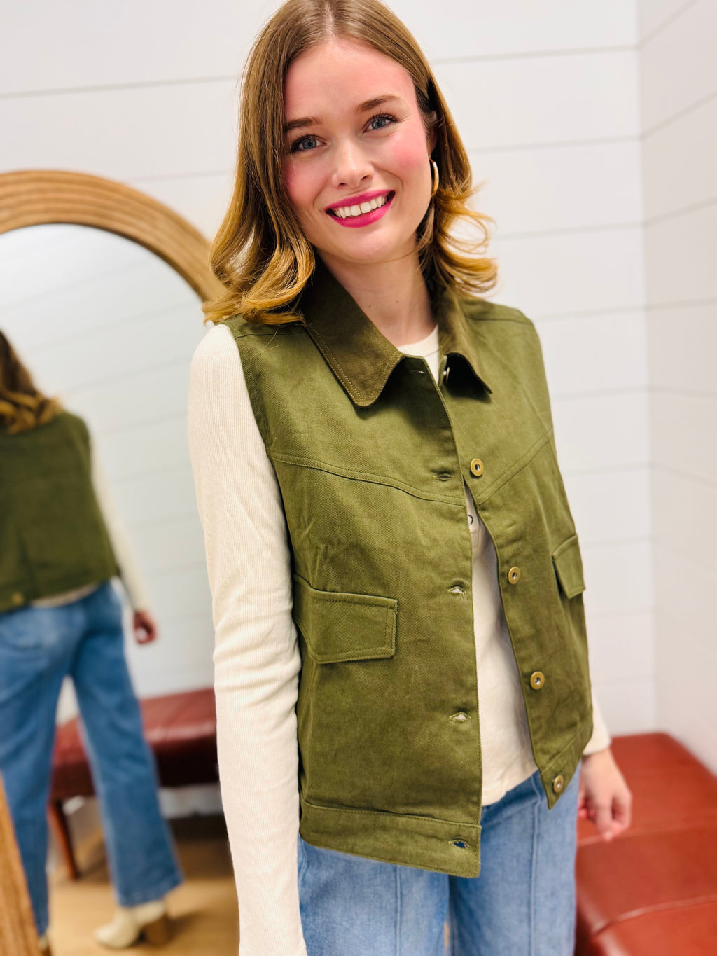 Olive Canvas Vest
