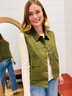Olive Canvas Vest