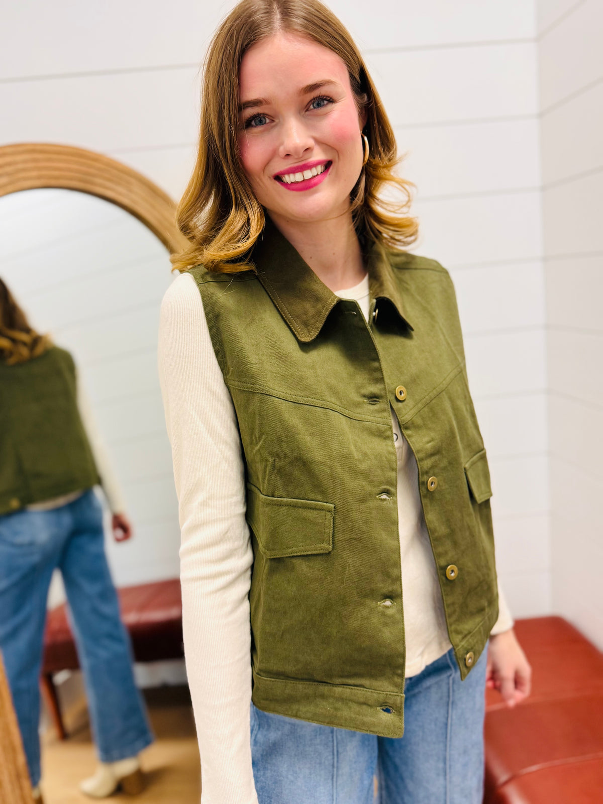 Olive Canvas Vest