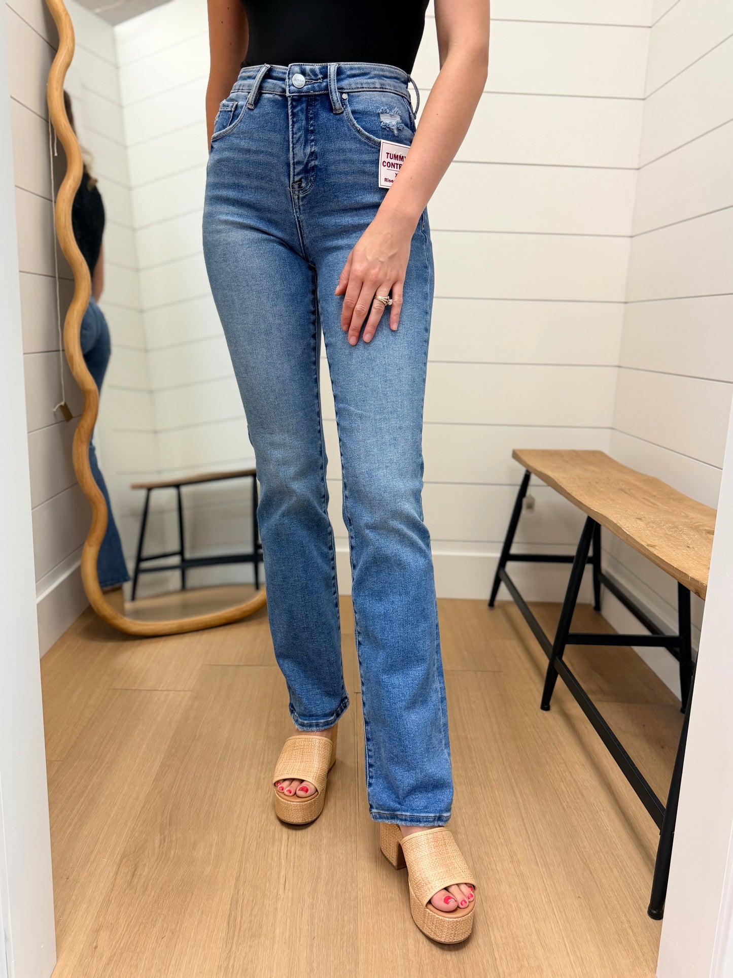 Tummy Control High Rise Straight Jeans - Risen