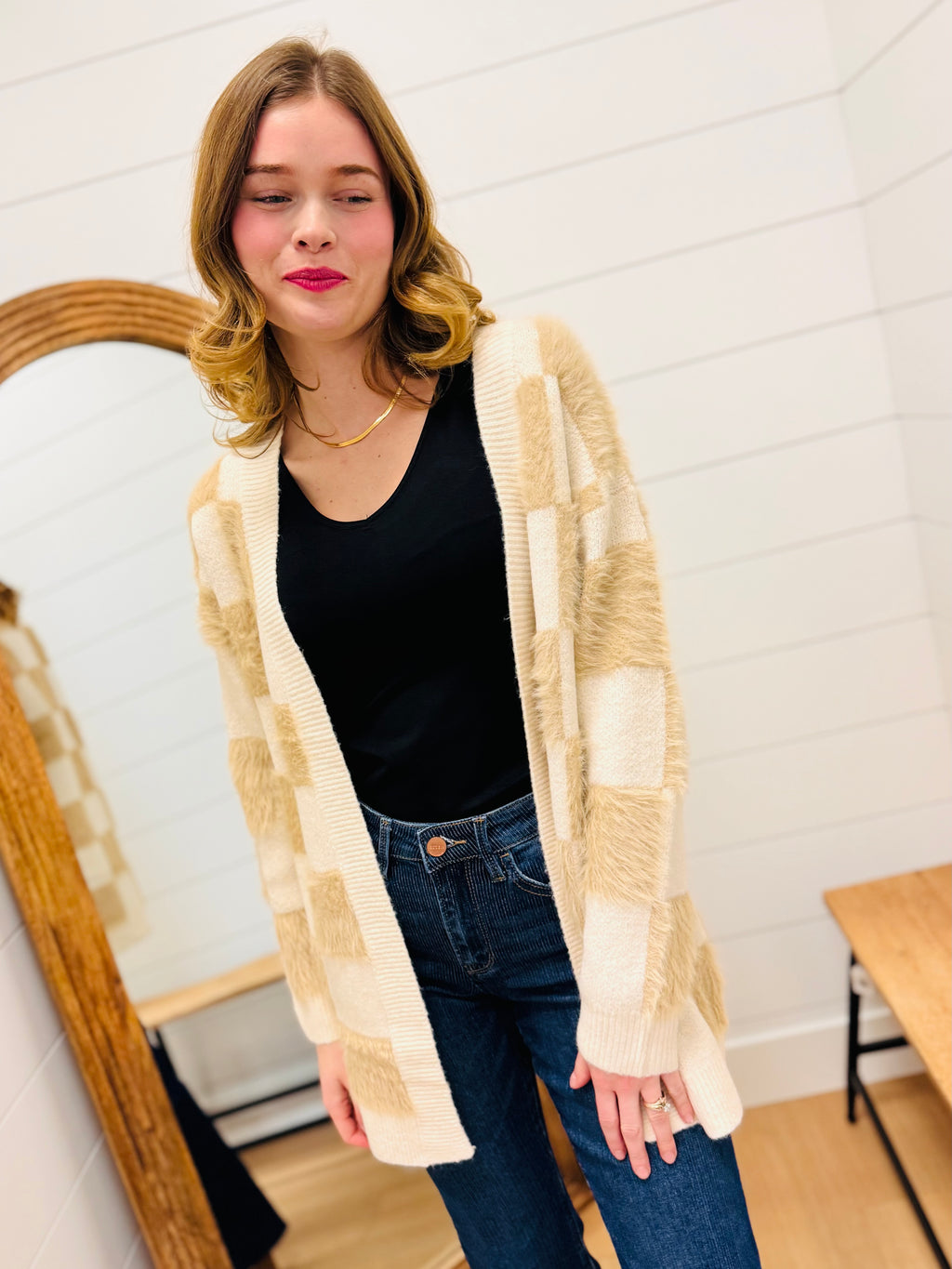 Checkered Cardi