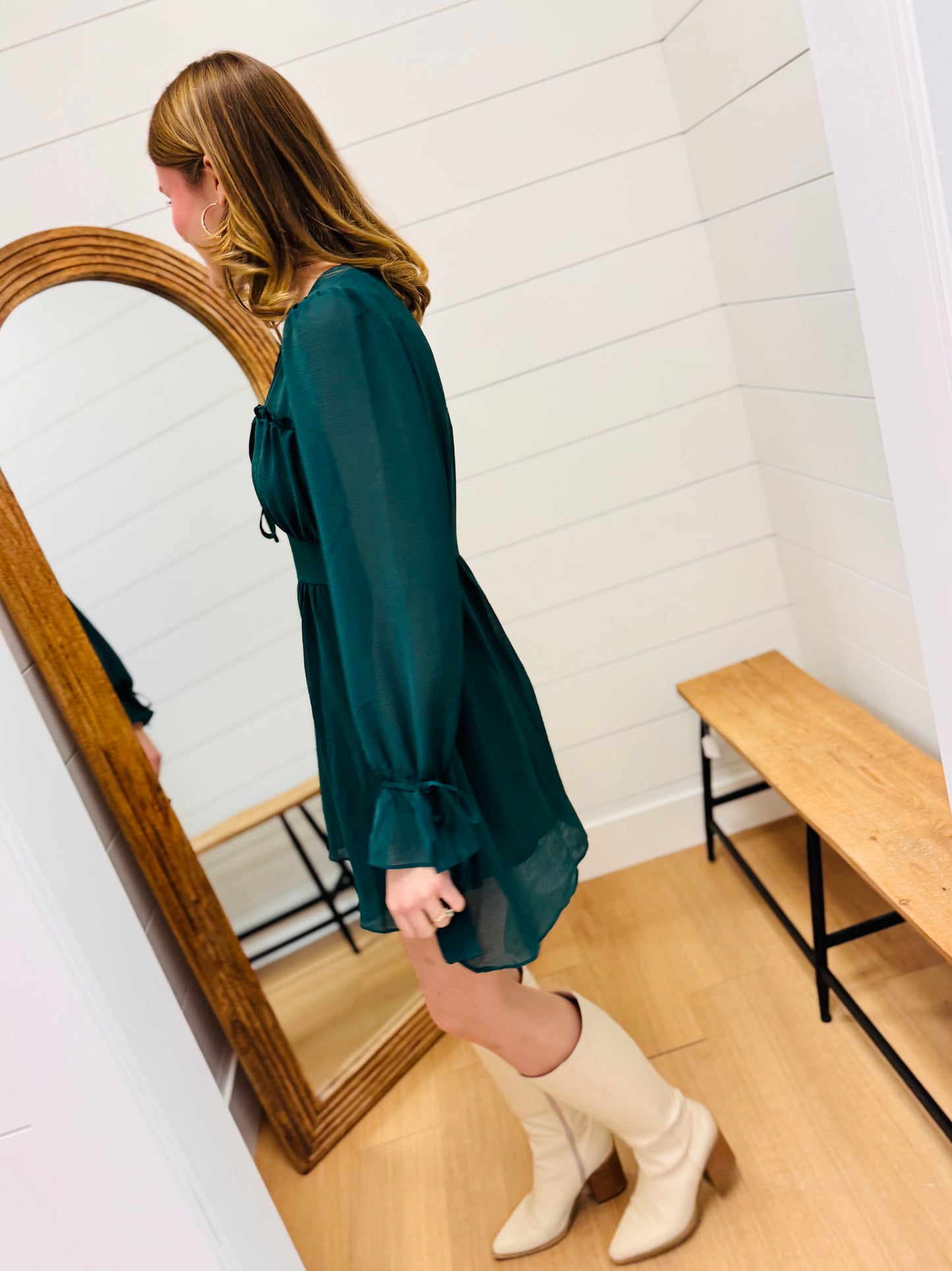 Ruffle + Bow Holiday Dress