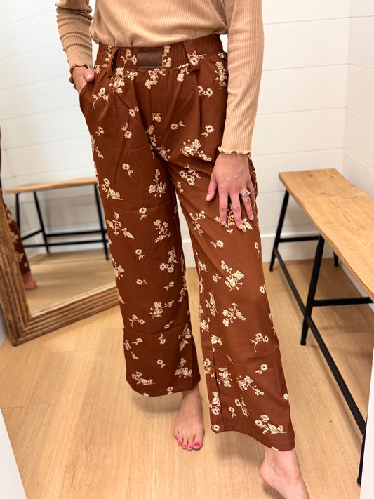 Floral Print Silk Pant