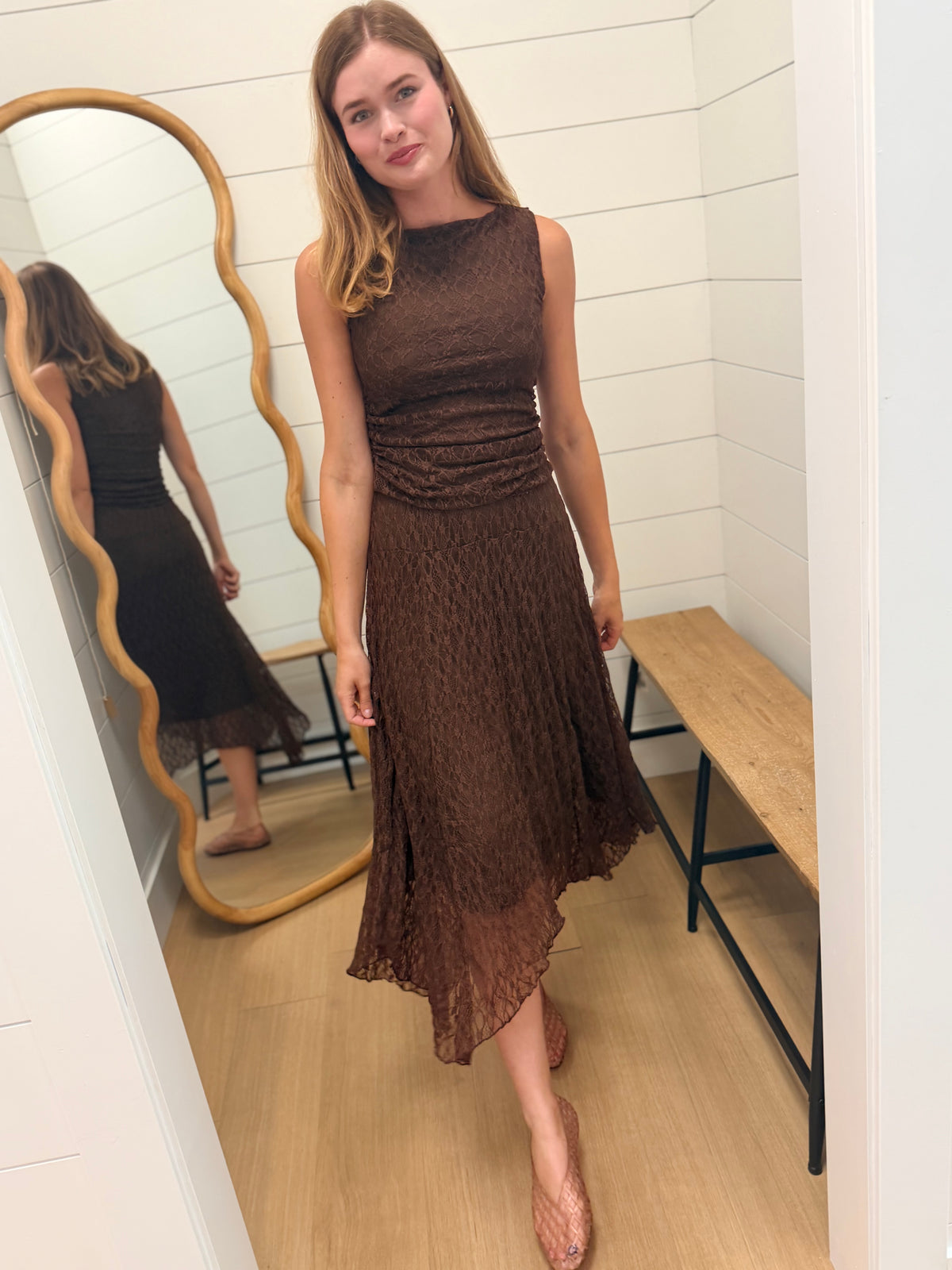 Lace Handkerchief Midi Skirt
