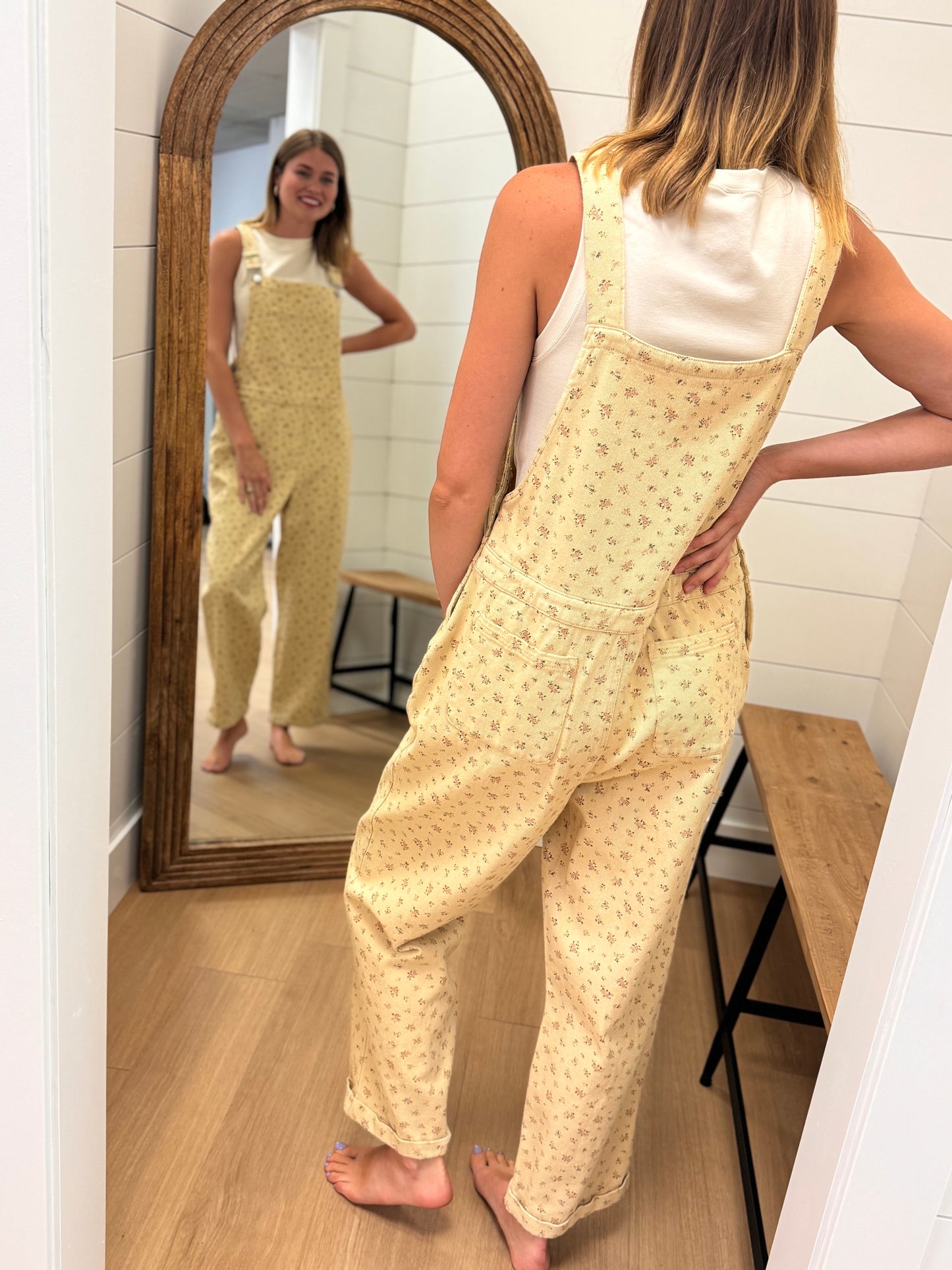 Vintage Floral Print Overall