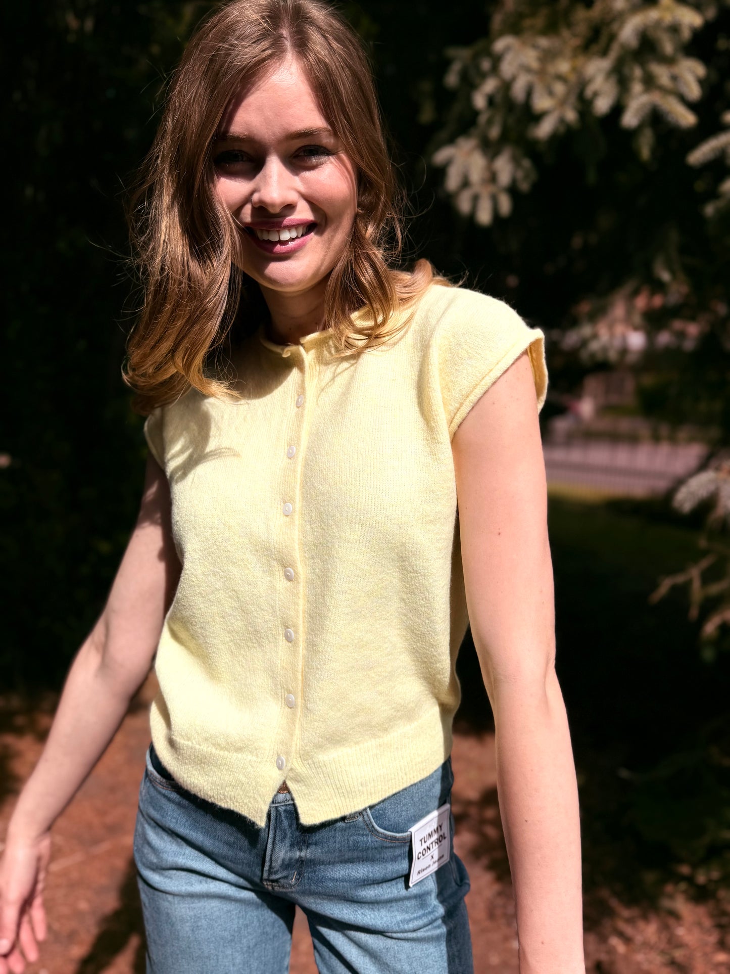 Raw Edge Sleeveless Lightweight Cardigan