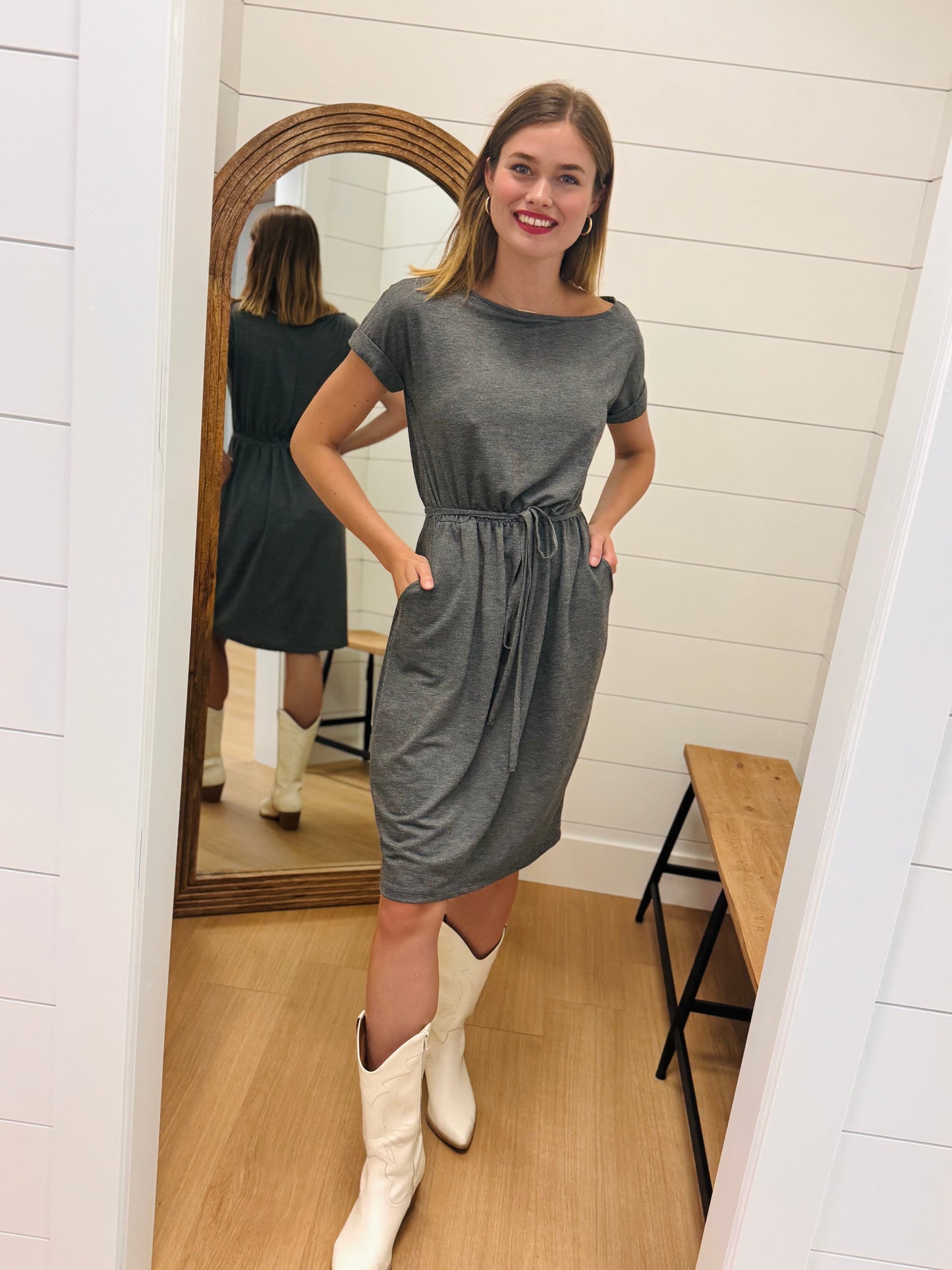 Terry Soft Charcoal Dress