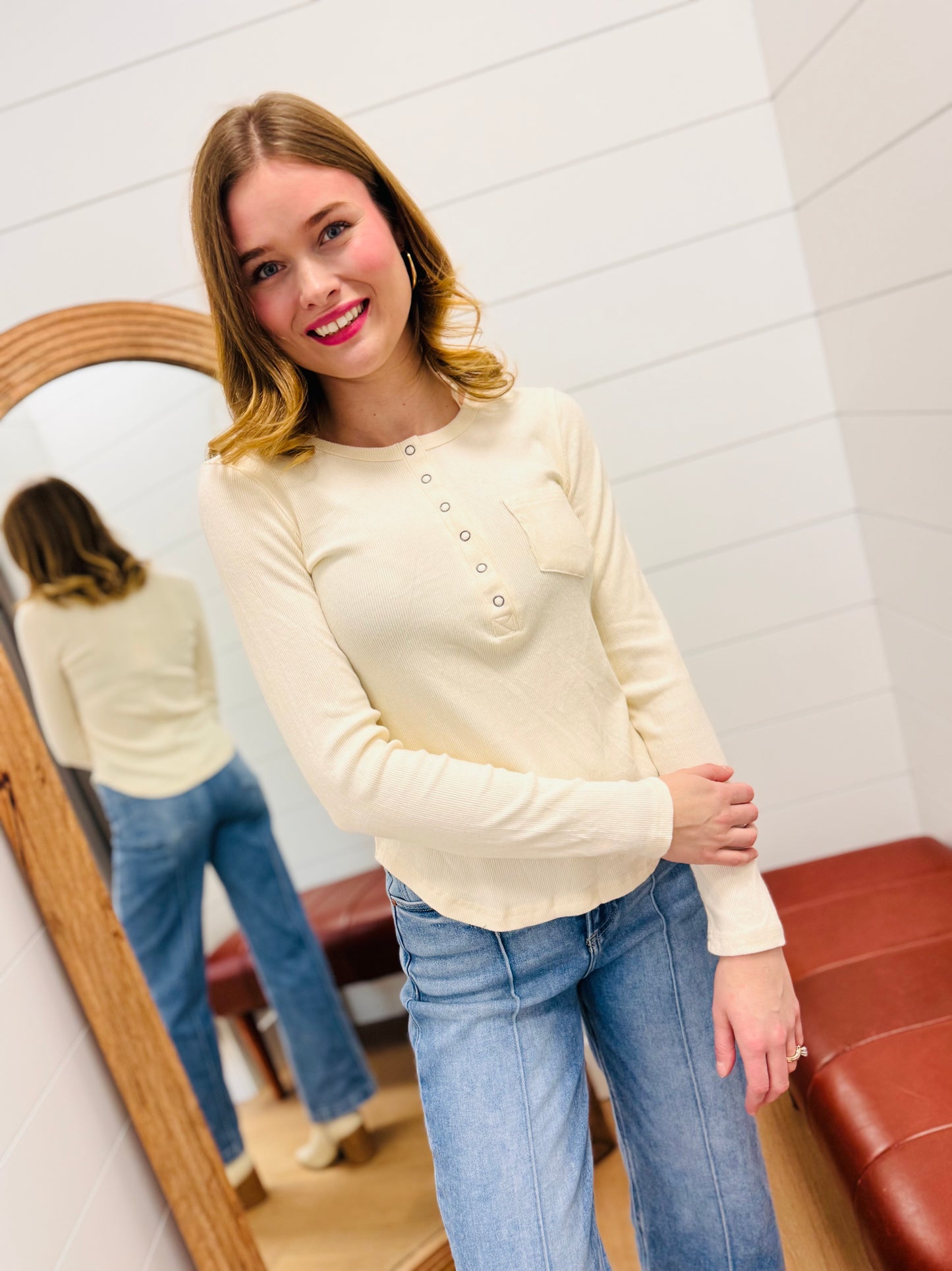Soft Cozy Brushed Ribbed Knit Top
