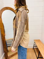 Color Block Suede Top