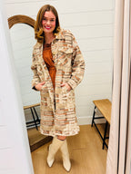Aztec & Plaid Printed Shacket