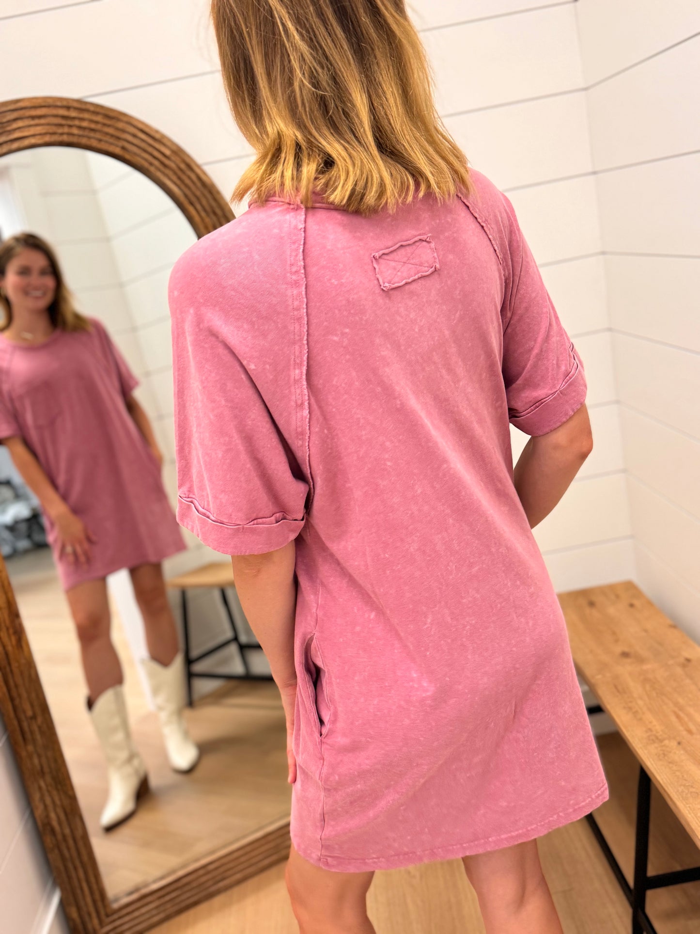Washed Pink Lazy Day Dress