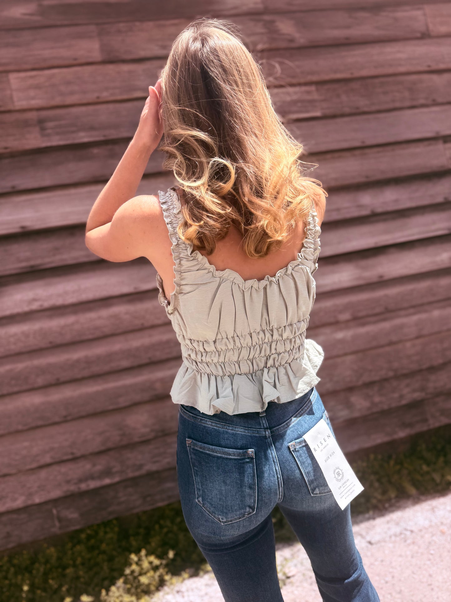 Square Neck Smocked Top