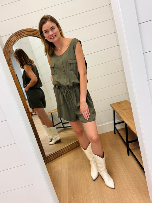 Olive Green Romper
