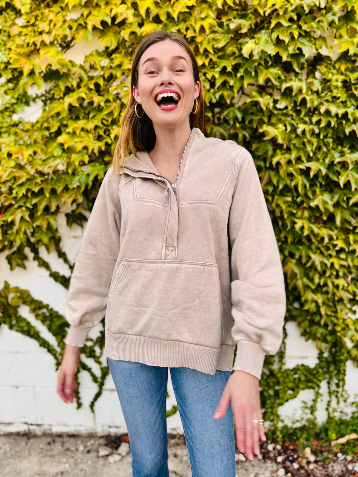 Acid Wash Fleece Oversized Hoodie
